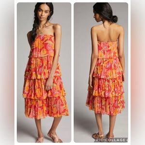 NWT Anthropologie Ravenna Tiered Midi Dress